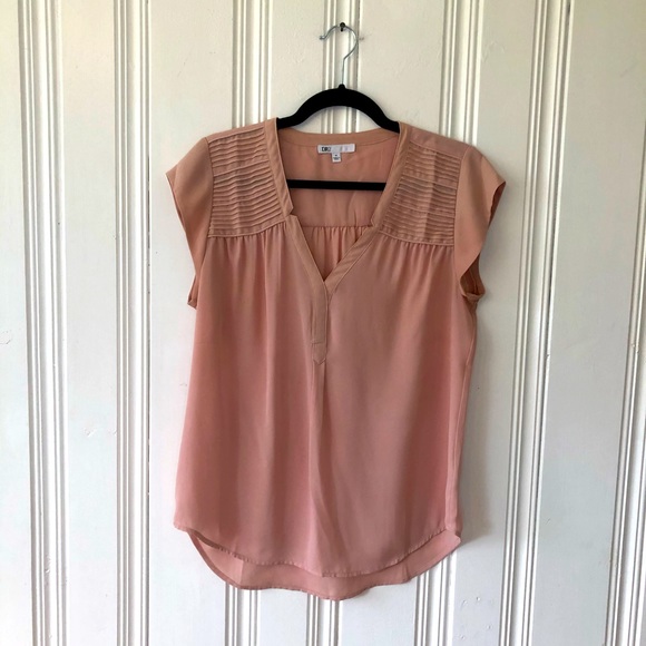 DR2 Tops - DR2 Blush Pink Short Sleeved Blouse